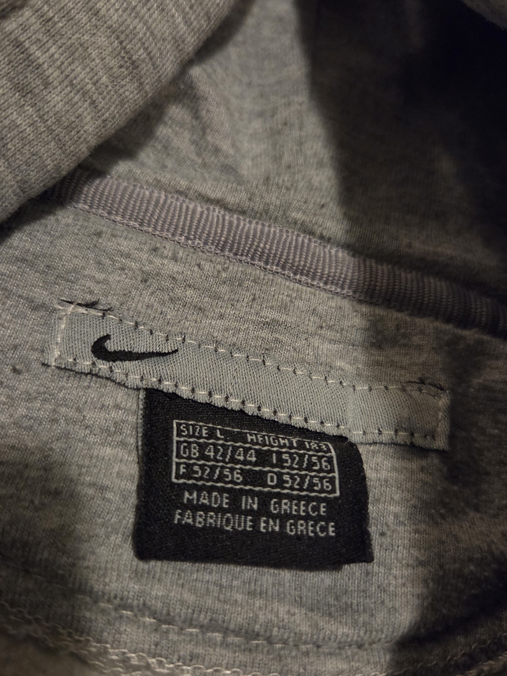 Nike Gray Heather Pullover Hoodie - Men's Classic Swoosh Sweatshirt - Picture 4 of 5